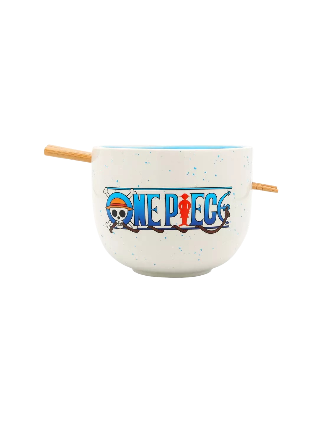 One Piece Logo Speckled Ramen Bowl With Chopsticks AE Toy Box