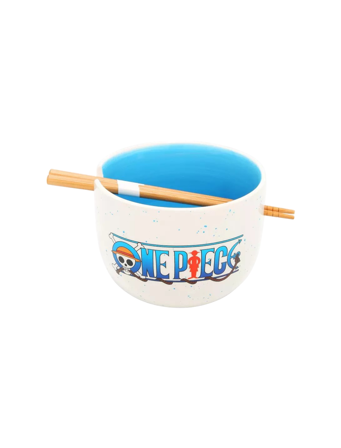 One Piece Logo Speckled Ramen Bowl With Chopsticks AE Toy Box