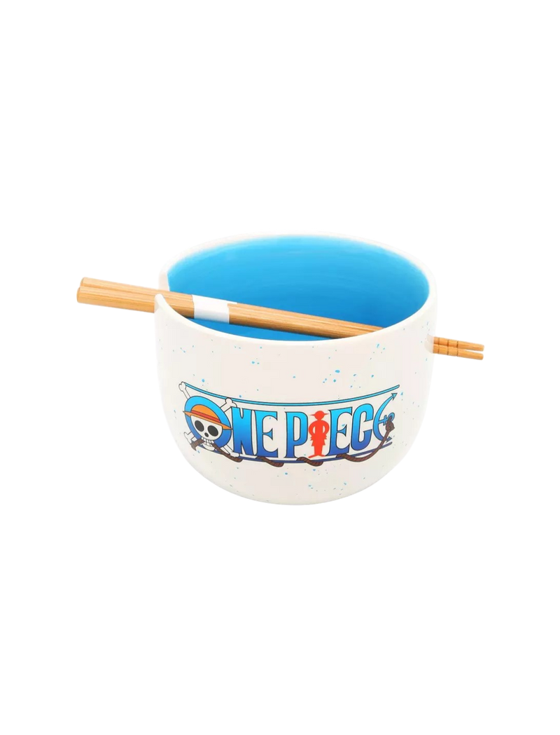 One Piece Logo Speckled Ramen Bowl With Chopsticks AE Toy Box