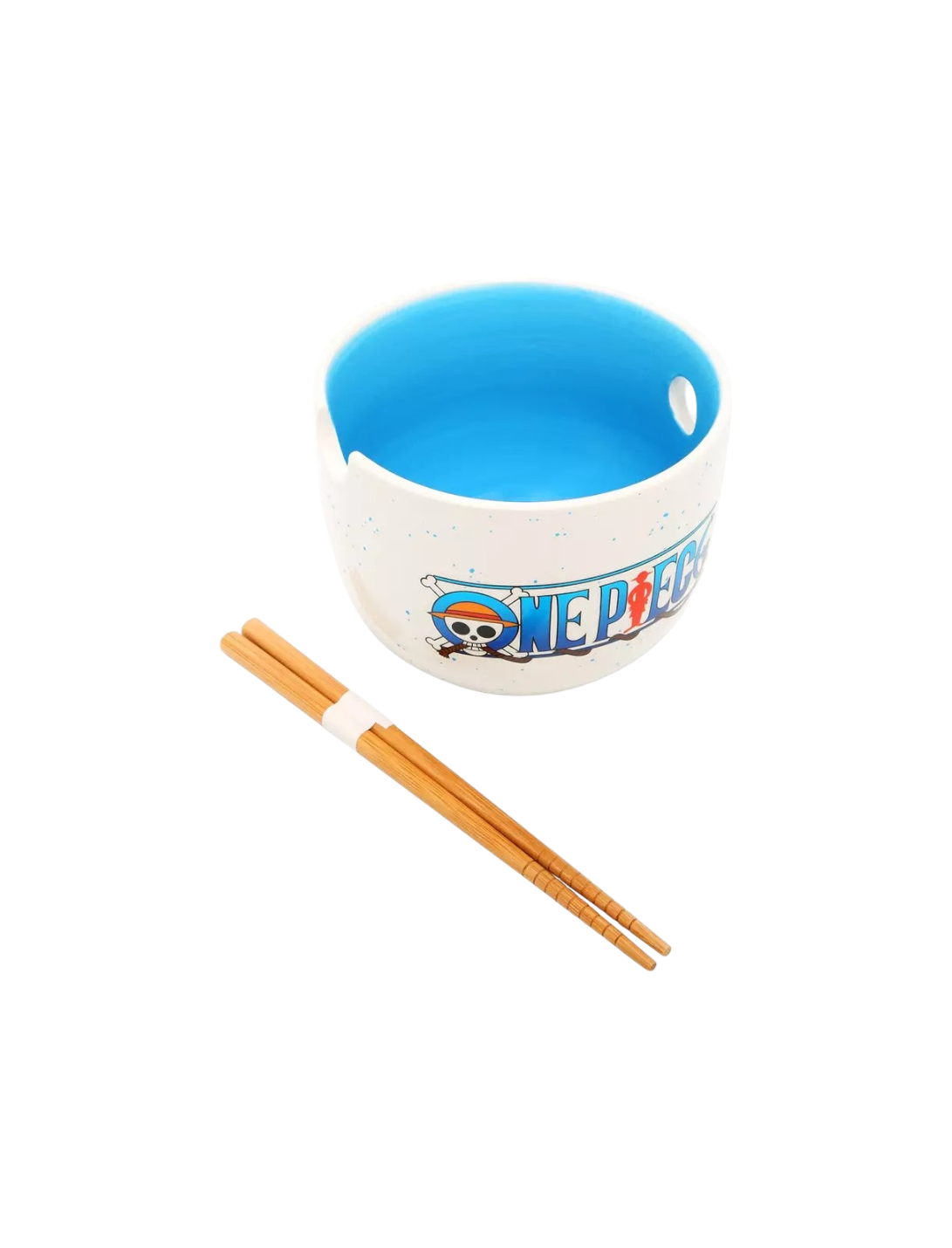 One Piece Logo Speckled Ramen Bowl With Chopsticks AE Toy Box