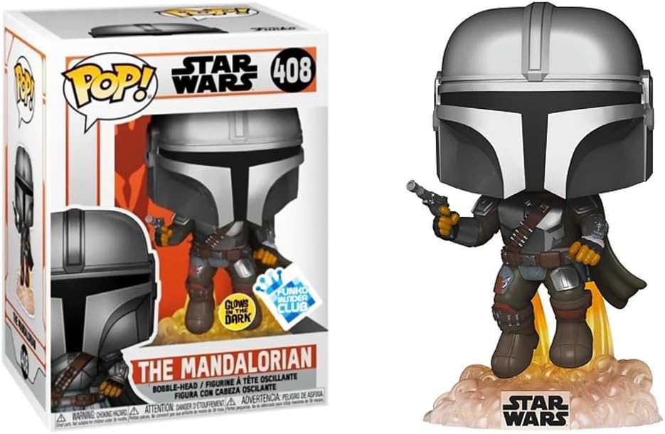 Star Wars The Mandalorian with Blaster Flying Glow in The Dark Inside Club Exclusive