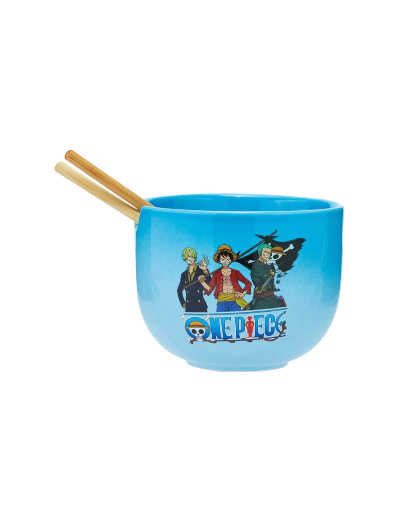 One Piece Blue Ramen Bowl With Chopsticks AE Toy Box