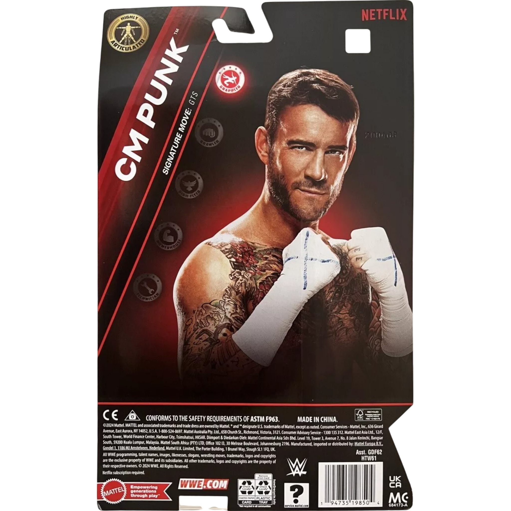 WWE CM Punk Netflix Raw Edition Basic AE Toy Box