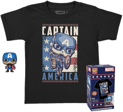 Pocket Pop and Tee: Marvel - Captain America, Kids Medium Funko Toy Store