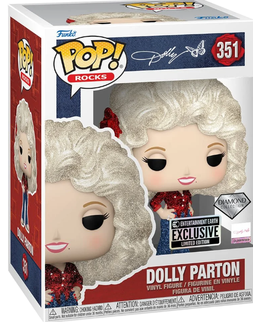 Dolly Parton '77 Tour Diamond Glitter Pop! Vinyl Figure #351 - Entertainment Earth Exclusive Funko Toy Store