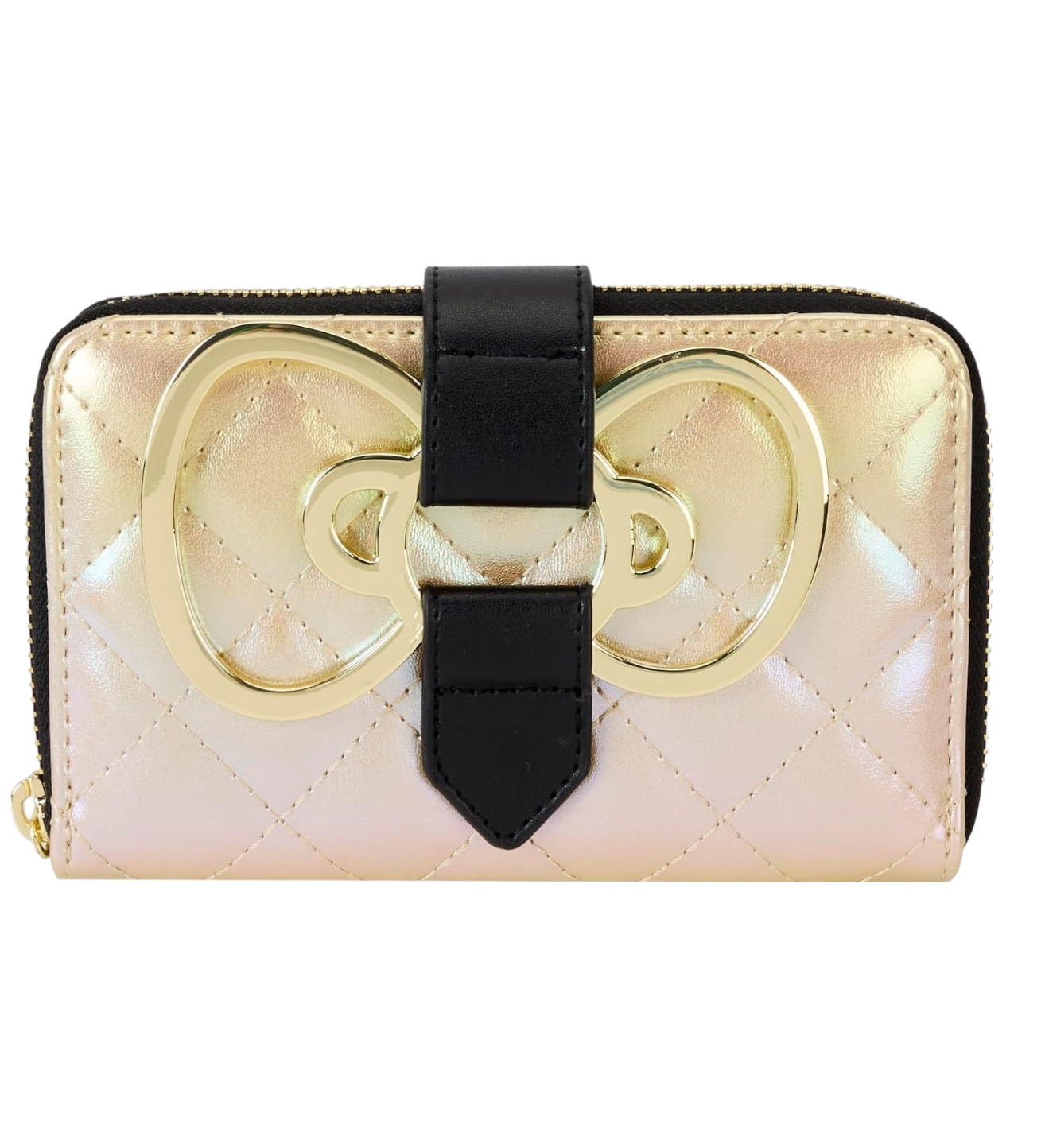 Hello Kitty Sanrio 50th Anniversary Gold Zip Around Wallet AE Toy Box