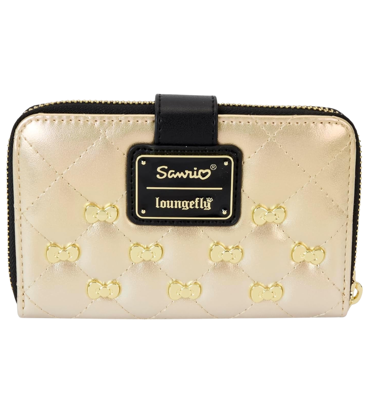 Hello Kitty Sanrio 50th Anniversary Gold Zip Around Wallet AE Toy Box