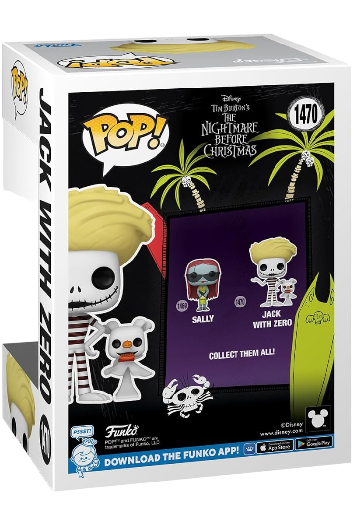 The Nightmare Before Christmas, Jack with Zero (Beach) Funko Toy Store