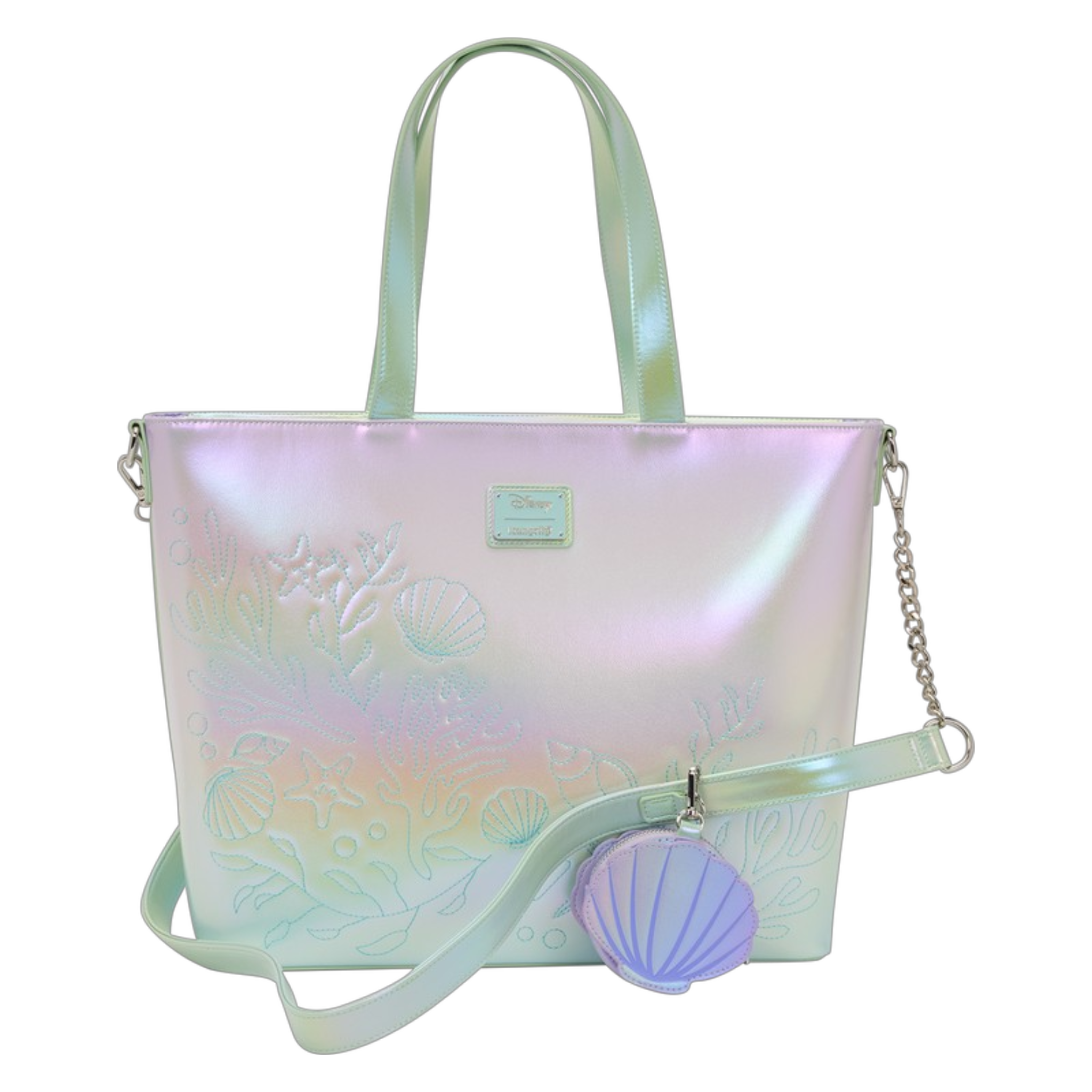 Disney The Little Mermaid Ariel, Flounder & Sebastian Tote Crossbody Bag (with Coin Bag) | AE Toy Box