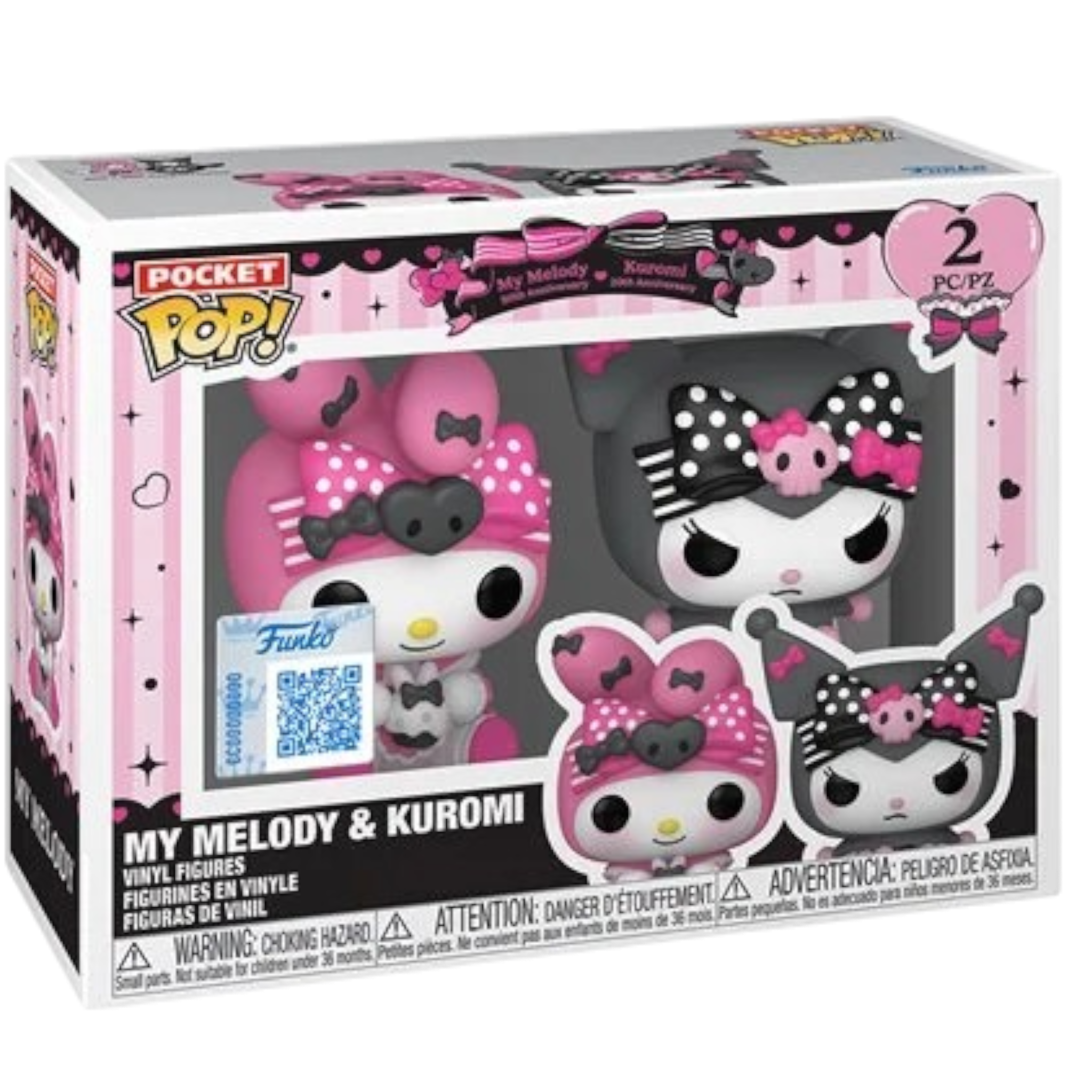 Sanrio My Melody 50th and Kuromi 20th Anniversary  Key Chain 2-Pack AE Toy Box