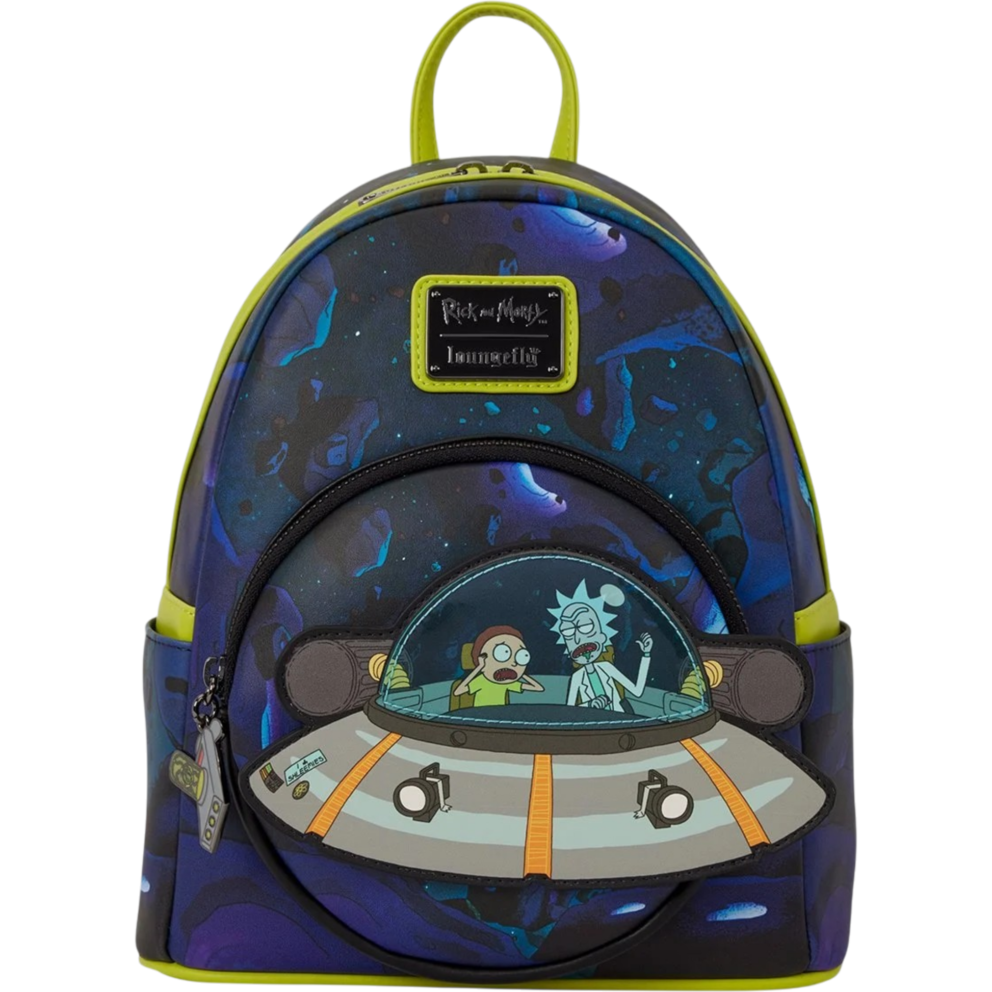 Rick and Morty Space Cruiser (Glow-in-the-Dark) Mini Backpack | AE Toy Box