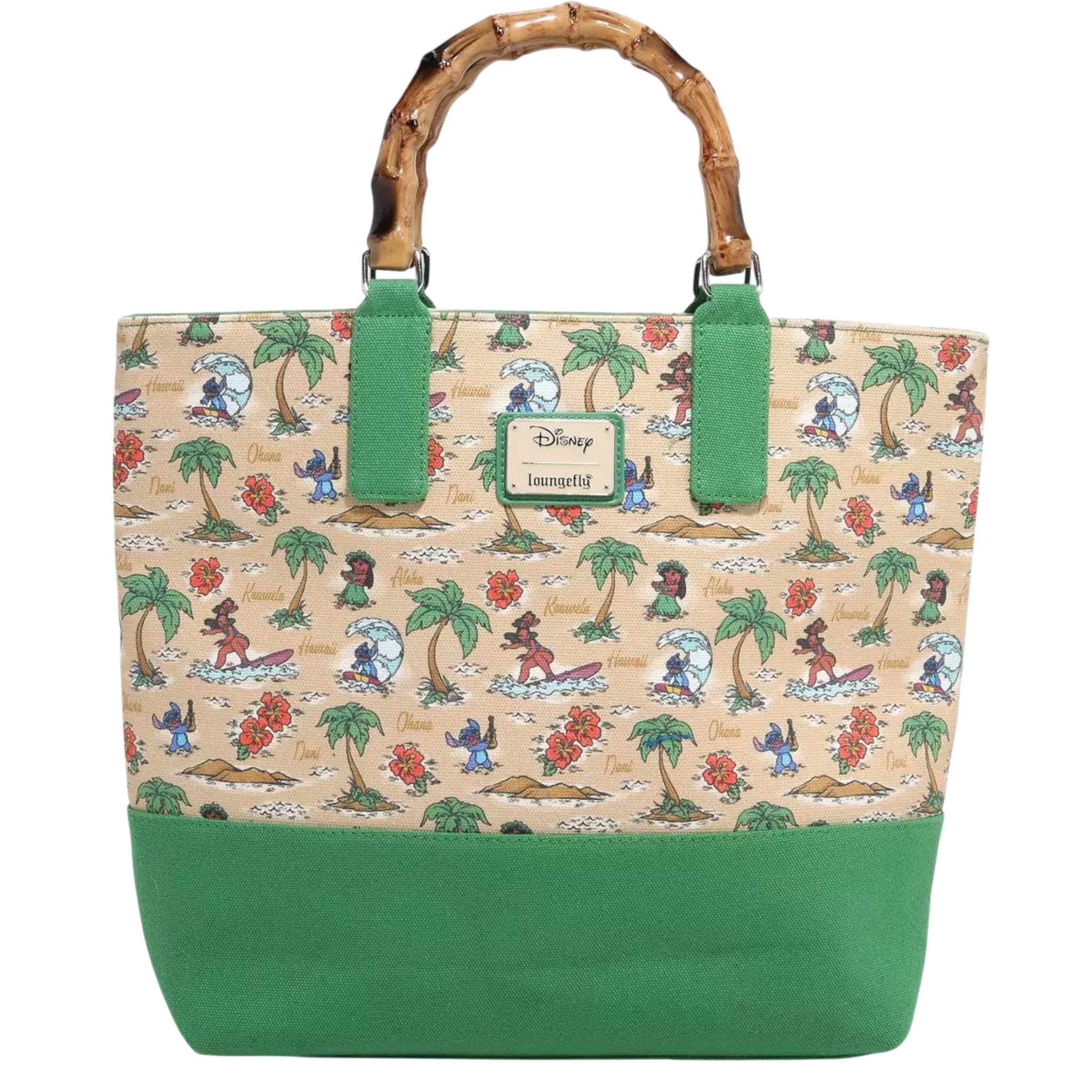 Disney Lilo & Stitch Beach Scenes Allover Print Canvas Tote Bag AE Toy Box