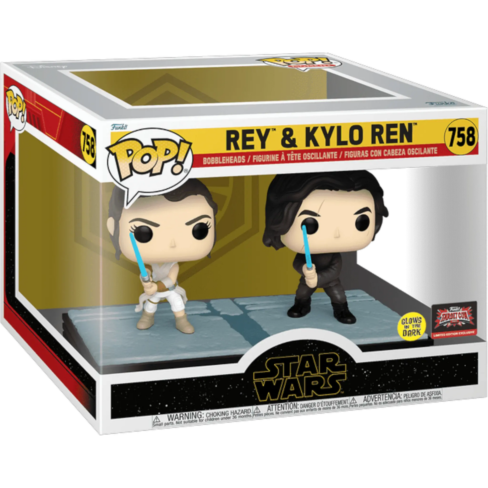 Star Wars  Moment Rey & Kylo Ren (Glow) Funko