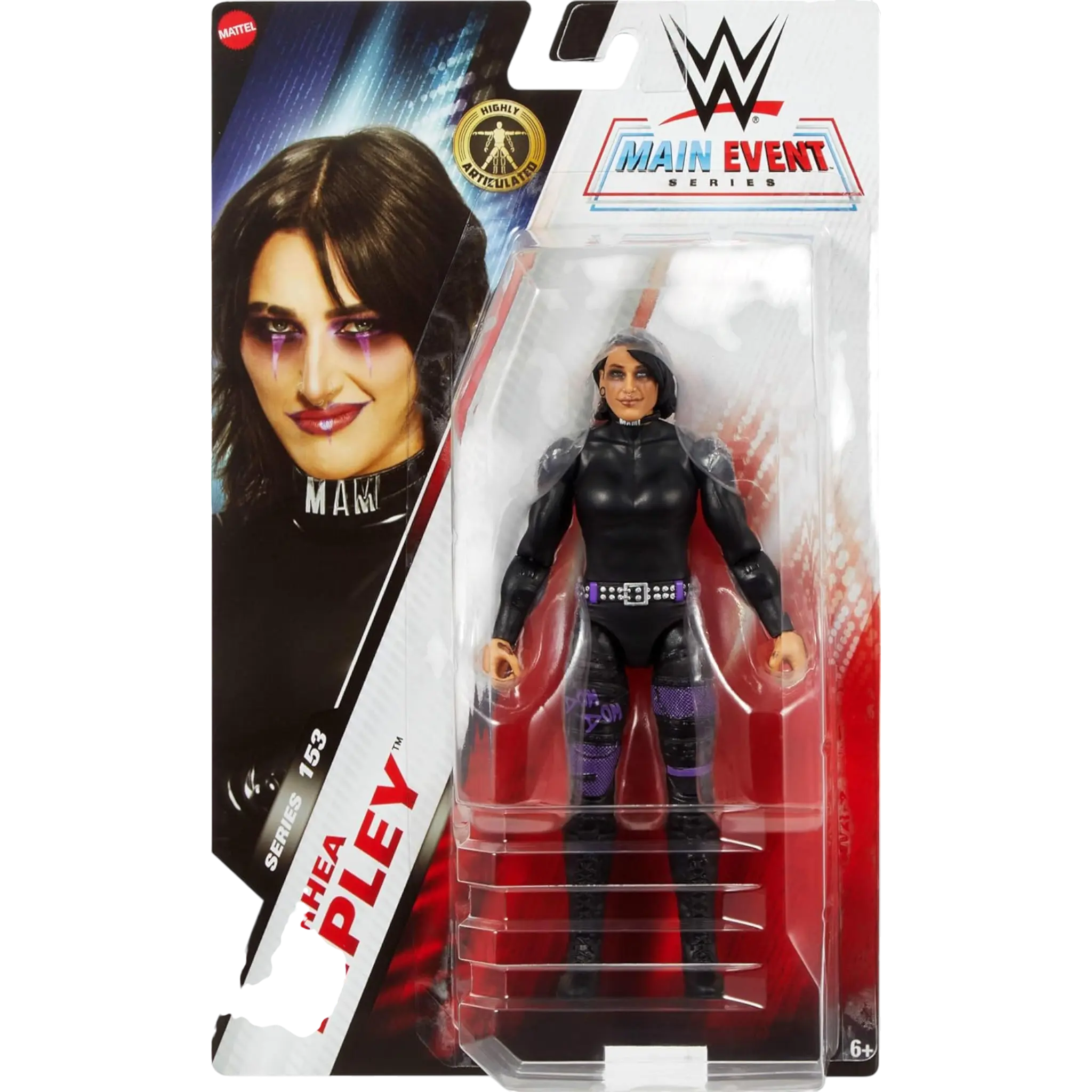 WWE Rhea Ripley Action Figure, Main Event Series #153 6-inch Mattel