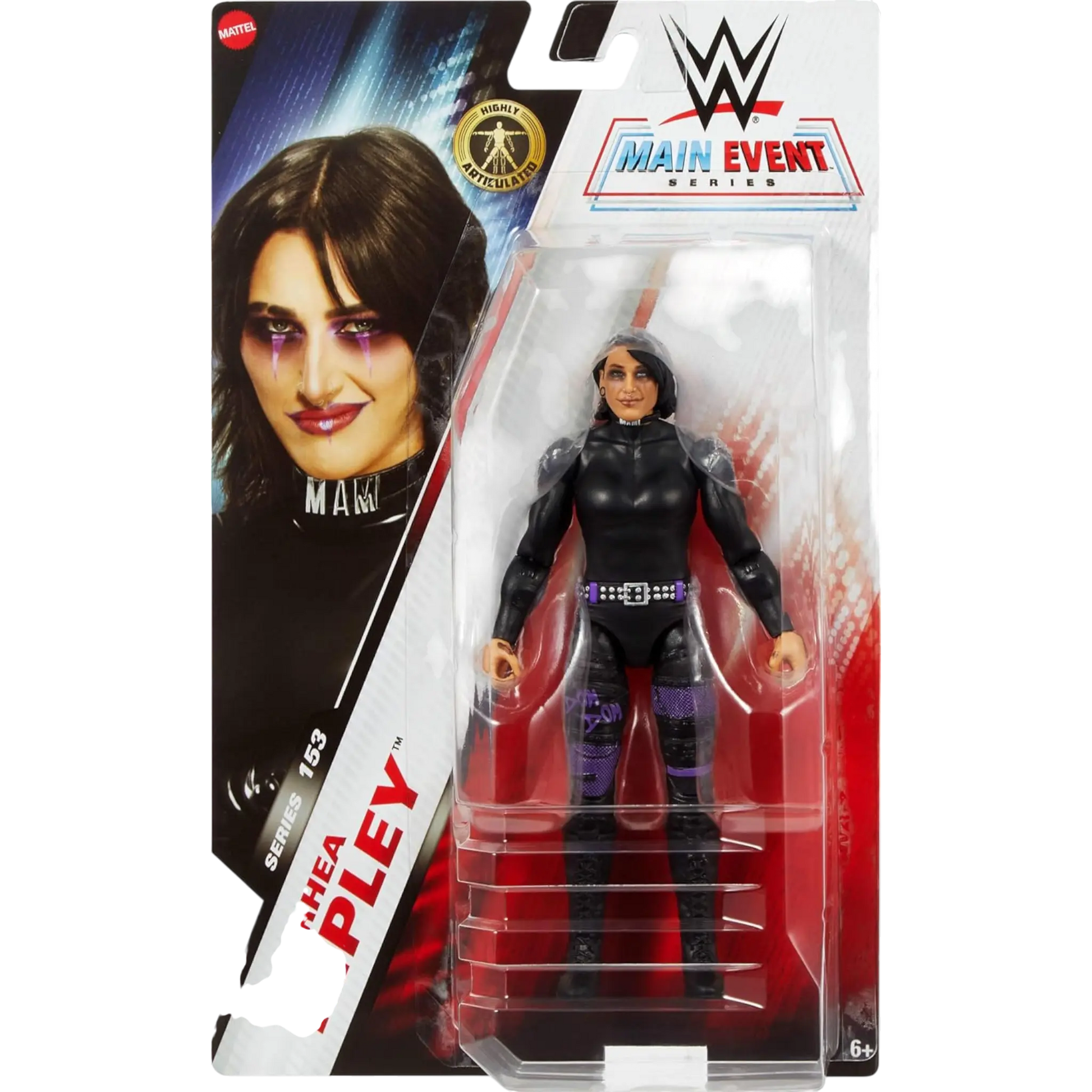 WWE Rhea Ripley Action Figure, Main Event Series #153 6-inch Mattel