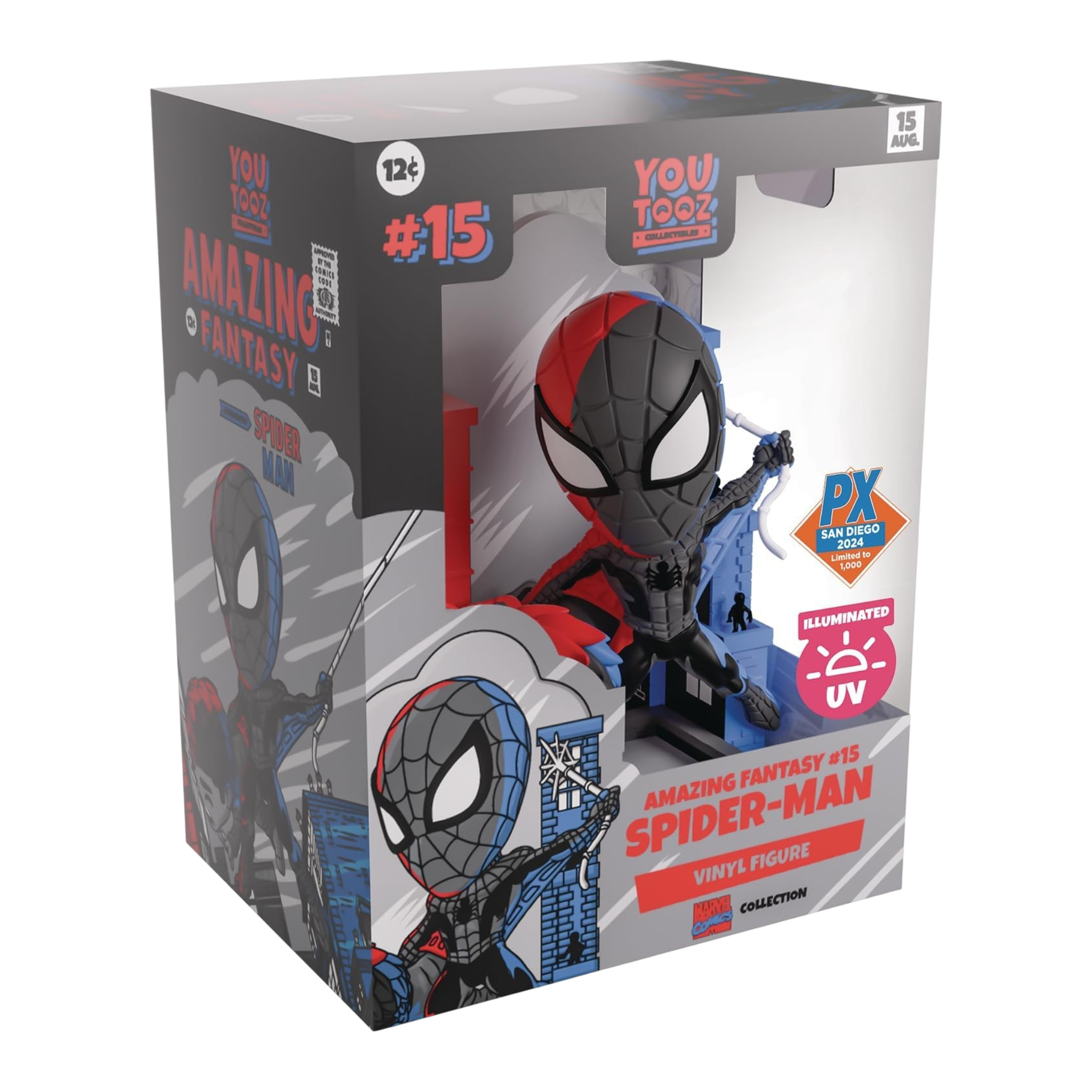 Spider-Man Amazing Fantasy #15 Illuminated Vinyl Figure - SDCC 2024 AE Toy Box