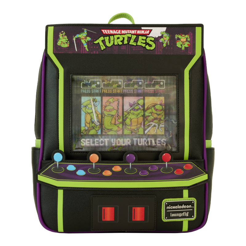 Teenage Mutant Ninja Turtles 40th Anniversary Vintage Arcade Lenticular Glow Mini Backpack Funko Toy Store