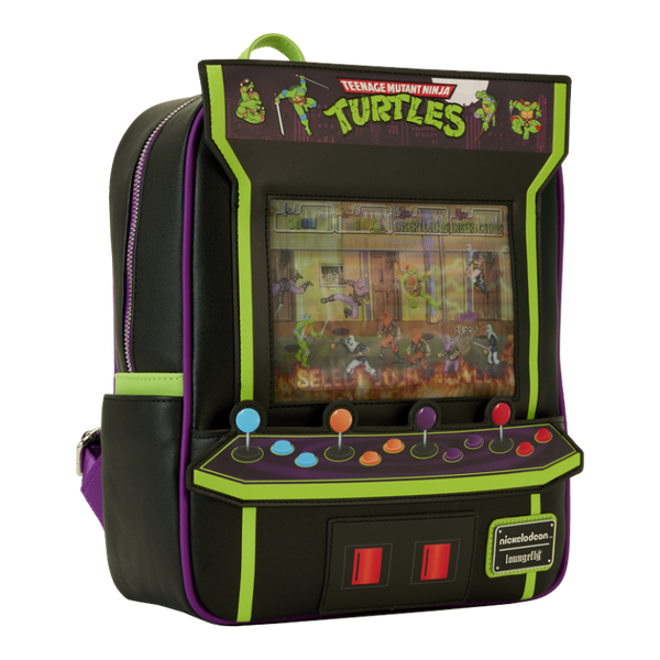 Teenage Mutant Ninja Turtles 40th Anniversary Vintage Arcade Lenticular Glow Mini Backpack Funko Toy Store