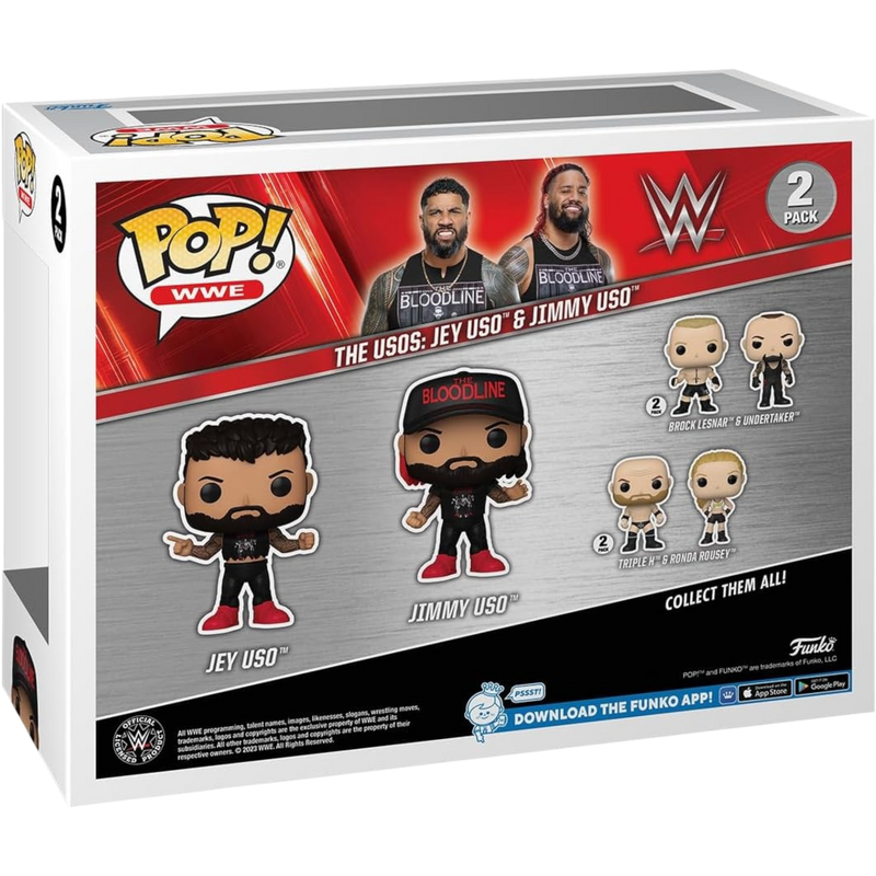 WWE: 60th Anniversary - The Usos: Jey USO & Jimmy USO, 2-Pack Funko Toy Store