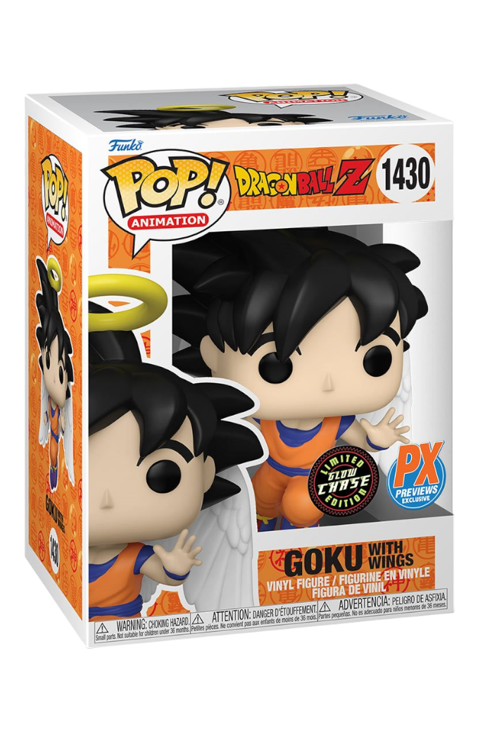 Dragon Ball Z - Goku with Wings (Angel) Special Edition Multicolor Chase Glow Vinyl Figure Exclusive #1430 Funko Toy Store
