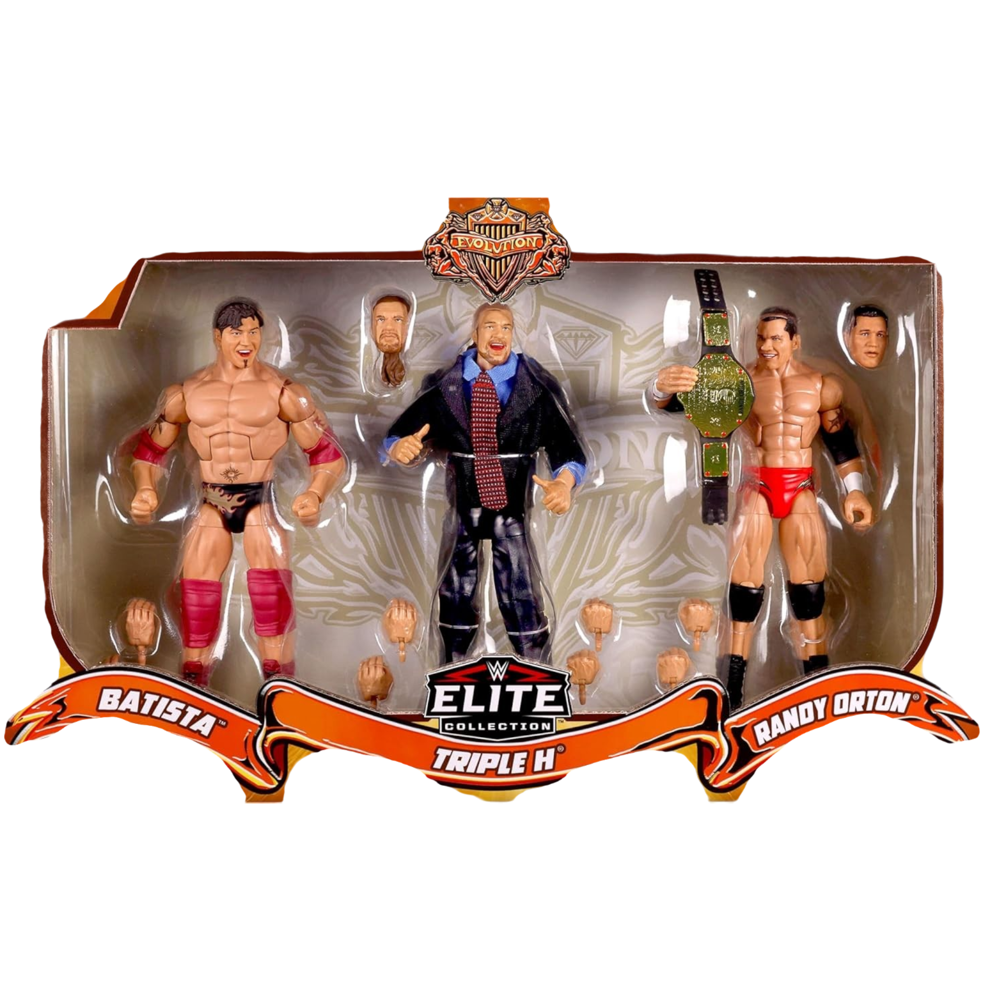 WWE Elite Evolution  Includes Triple H, Randy Orton & Batista AE Toy Box