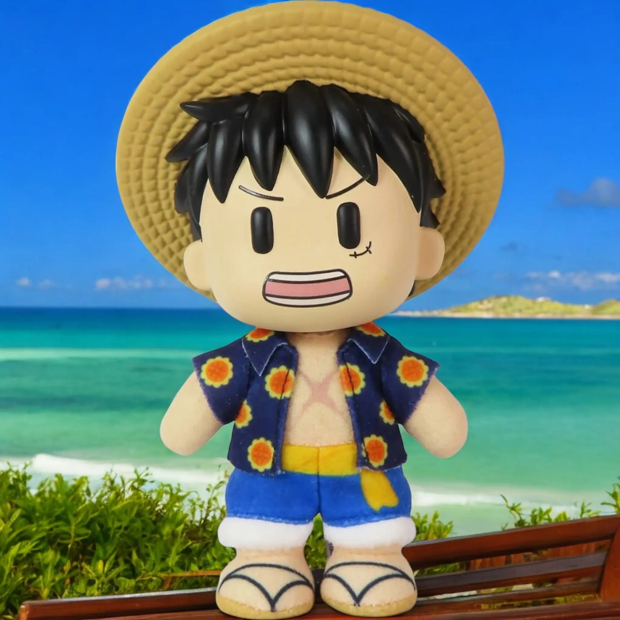 One Piece Luffy Dressrosa Outfit FigureKey 4 1/2-Inch Moveable Plush AE Toy Box